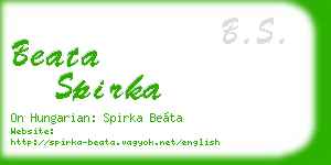 beata spirka business card